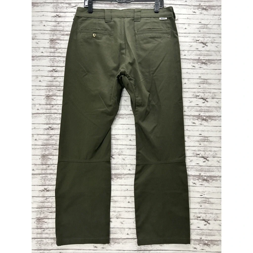 Edgevale Pants Mens 32x28 Green Canvas Chino USA Made Workwear Outdoor Utility